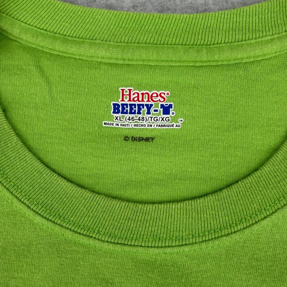 Disney Disneyland Resort 2011 Mickey Mouse Lime Green Hanes Beefy Shirt Mens XL - Picture 3 of 8